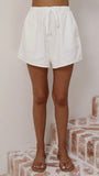 Hayley Vest and Shorts Set White Denim