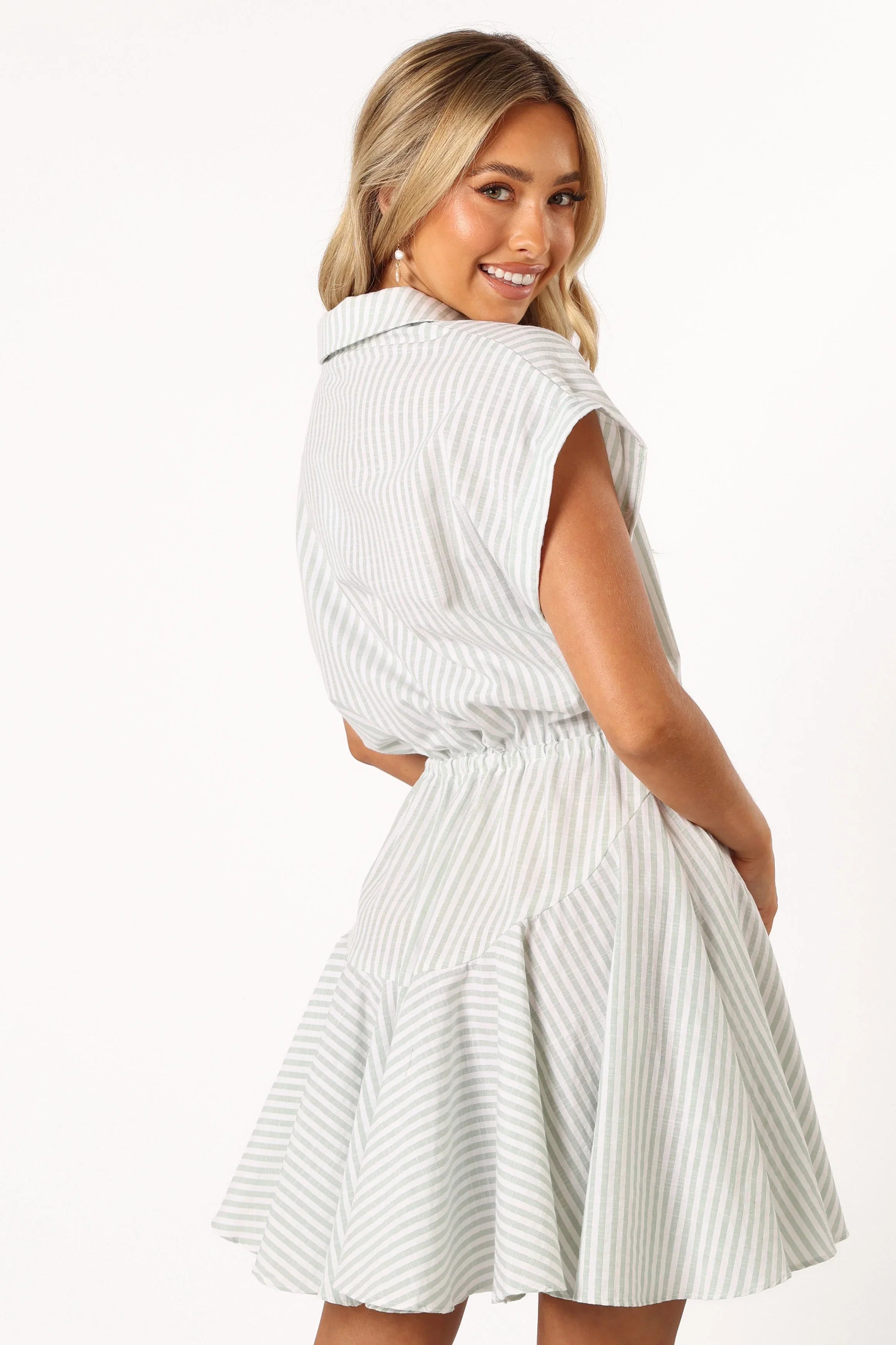Ilsa Mini Dress Sage Stripe