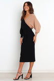Nate Dress Black Beige