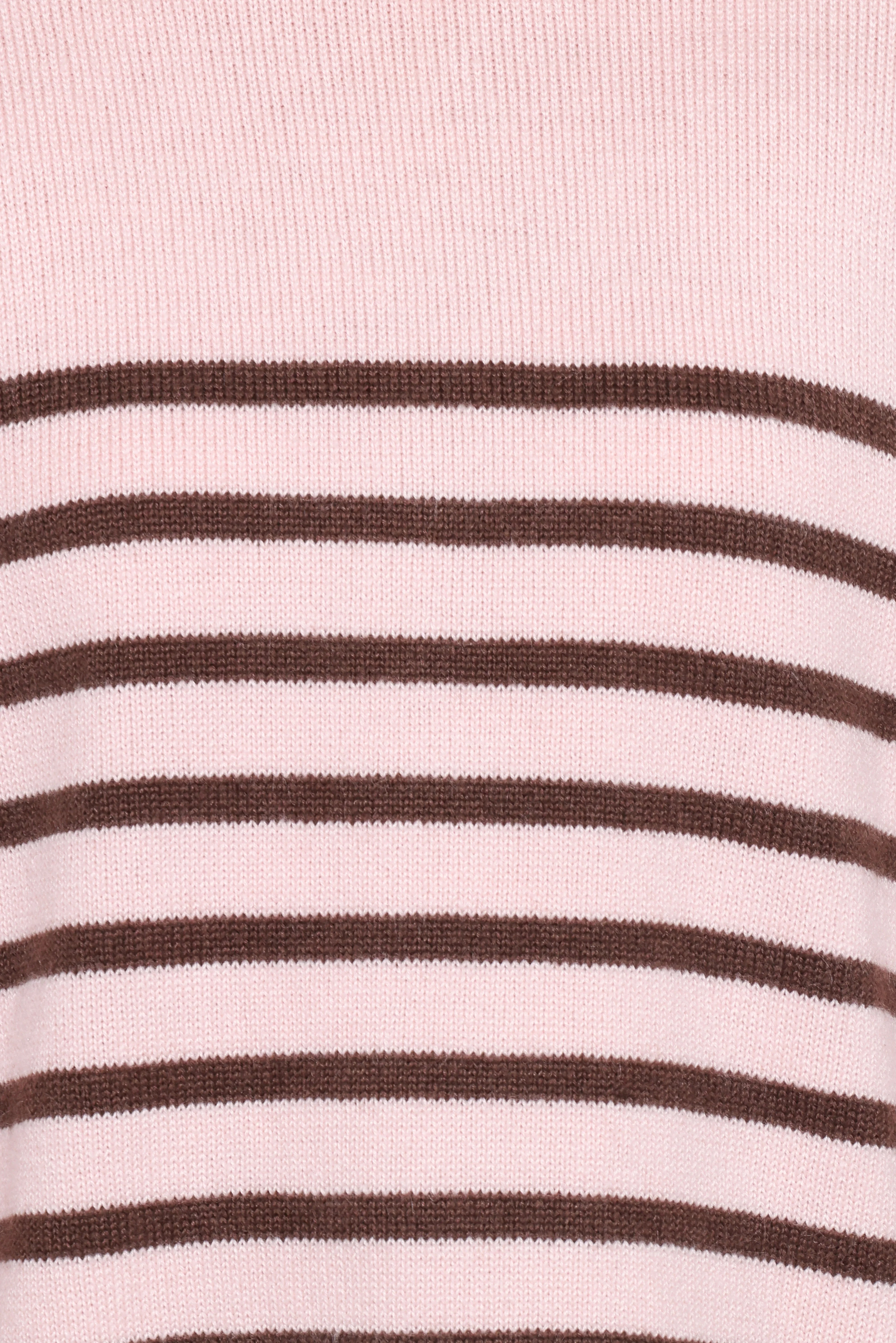 Eleanora Striped Knit Pullover Sweater Pink