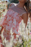 Cosima Baby Doll Top Rose Pink Floral