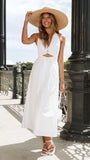 Wesley Halter Neck Maxi Dress White