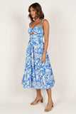 Rose Midi Dress Blue White