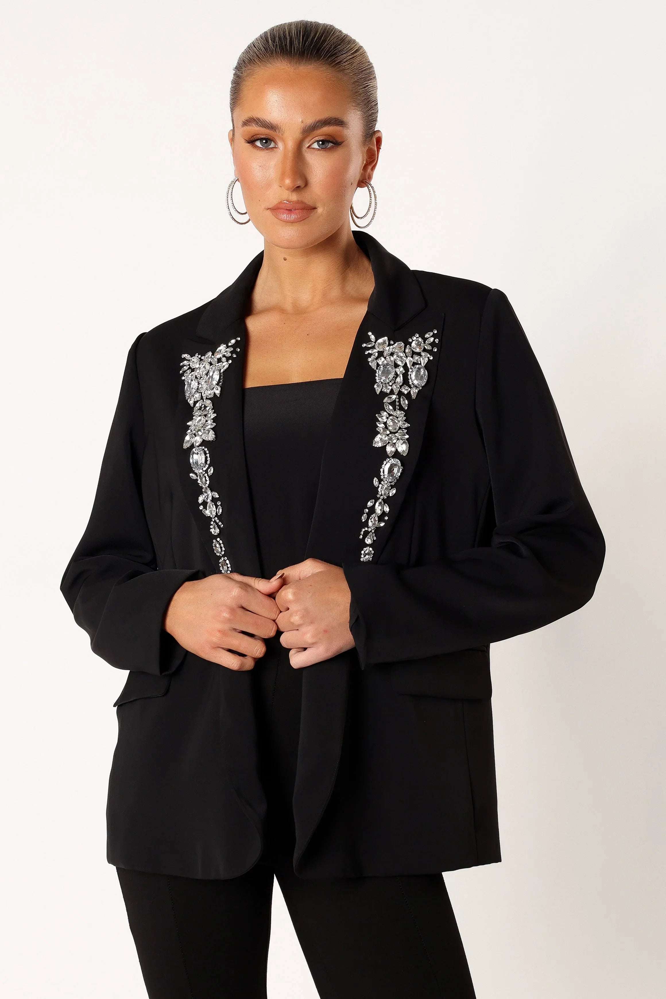 Aubree Embellished Blazer Black