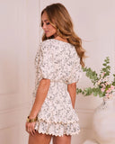 Petal Darling Tiered Eyelet Floral Romper