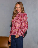 Jorgina Paisley Mock Neck Top