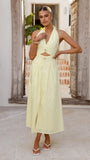 Wesley Halter Neck Maxi Dress Yellow