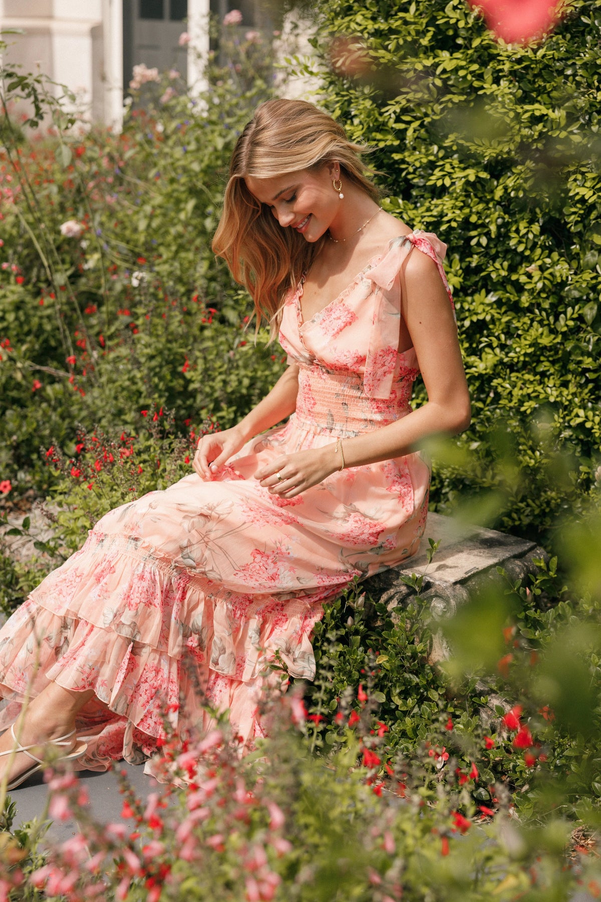 Fionna Maxi Dress Peach Floral