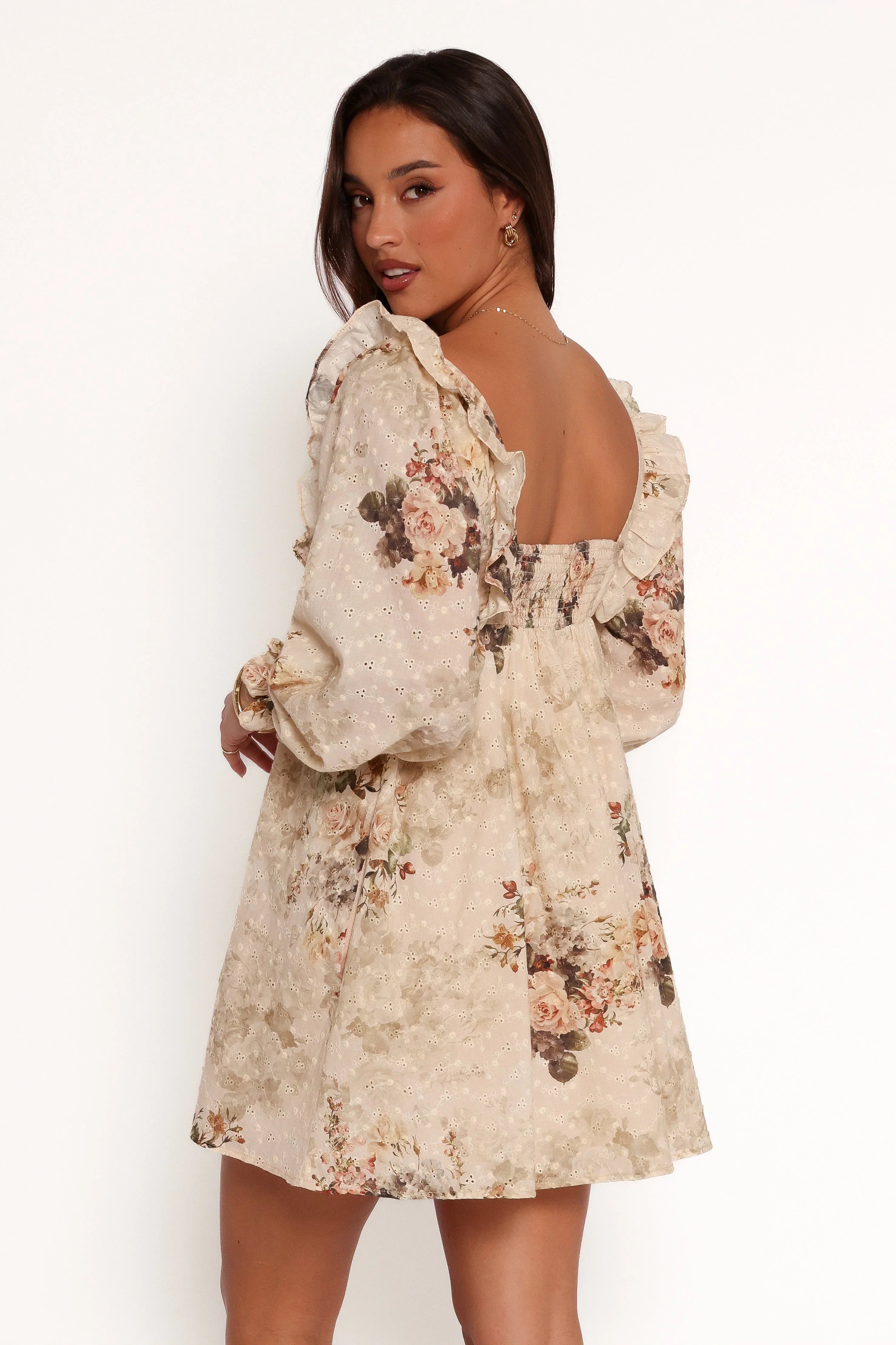 Tiarny Mini Dress Beige Floral