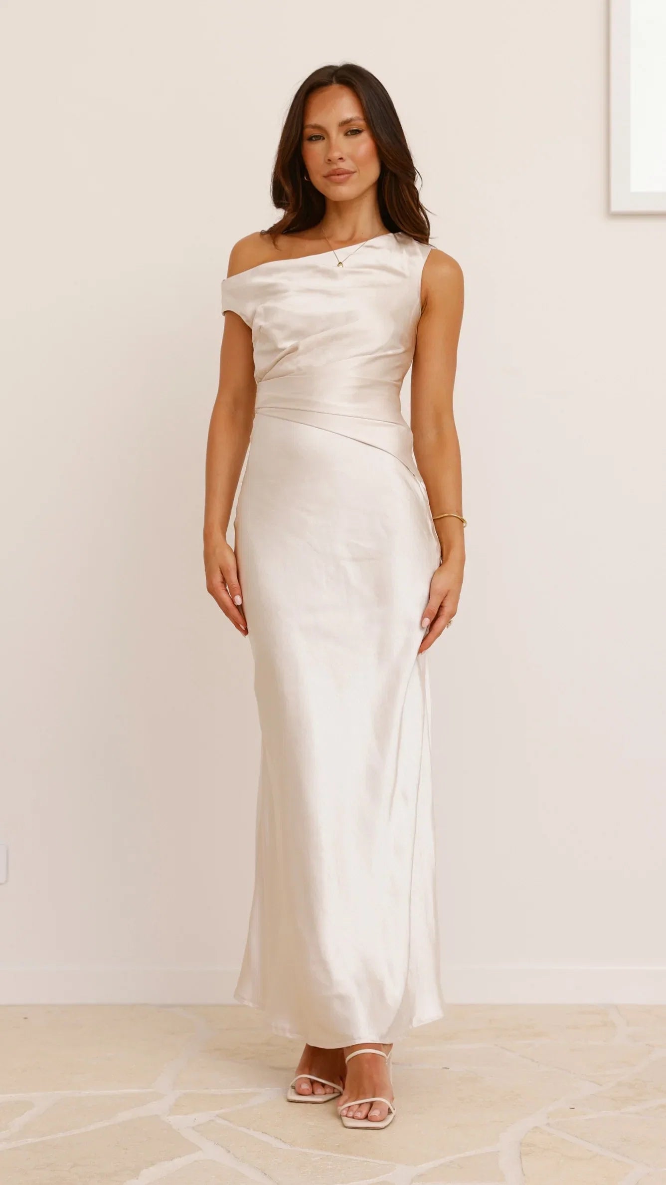Auria Off Shoulder Maxi Dress Champagne