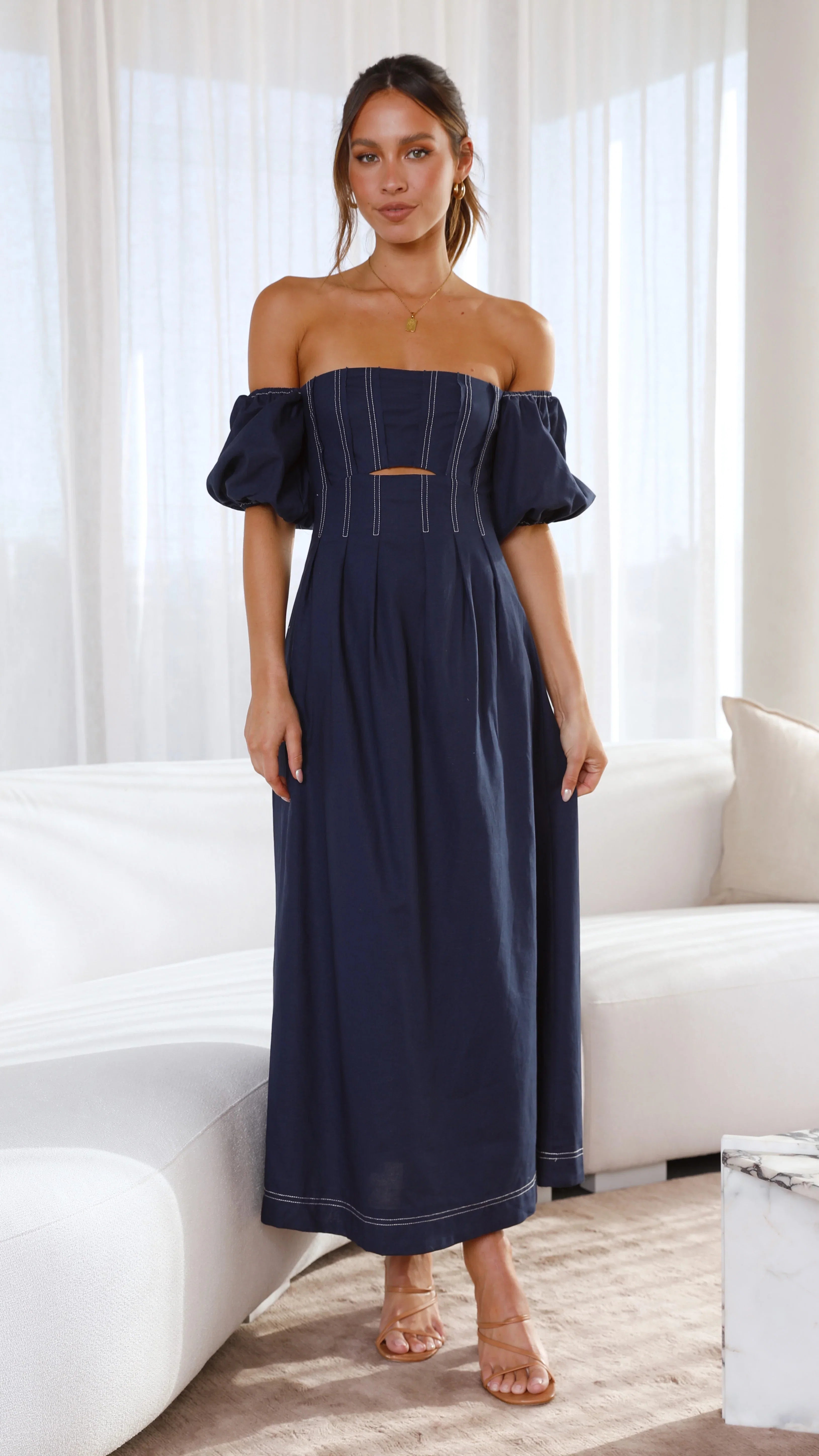 Claira Midi Dress Navy