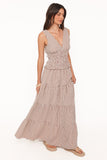 Eirlys Tiered Skirt Set Brown White