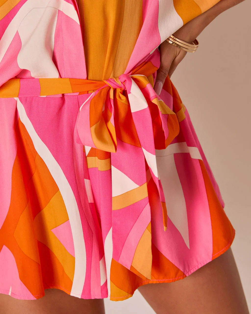 Glow Hour Waist Tie Romper