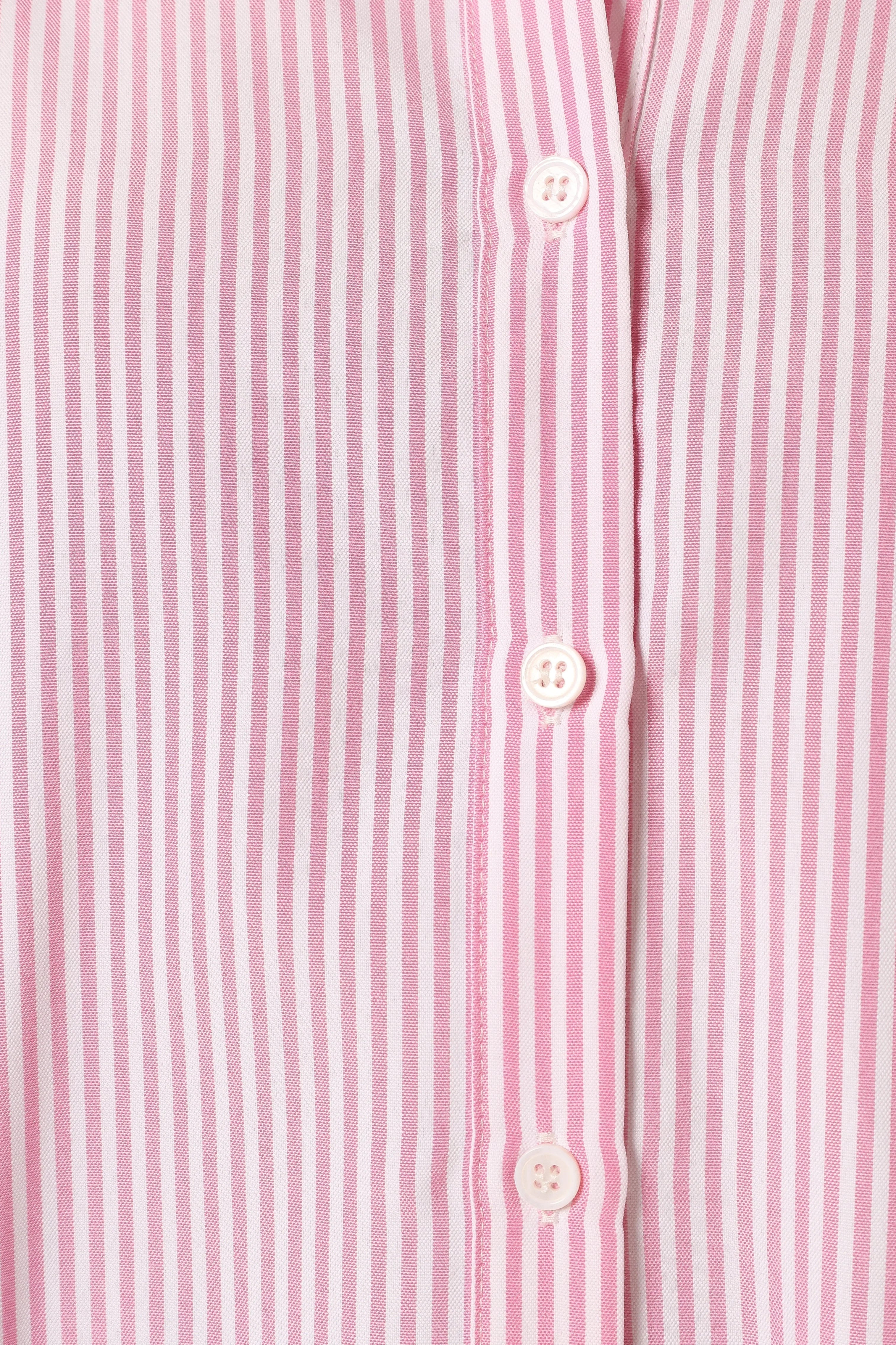 Murphy Button Up Long Sleeve Top Pink Stripe