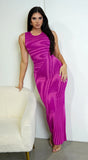Wren Magenta Purple Abstract Print Sleeveless Maxi Dress