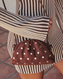 Crisetta Suede Studded Crossbody Bag