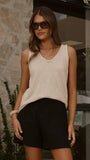 Annie Scoop Neck Tank Natural