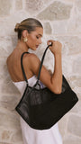 Sporty Weave Tote Black