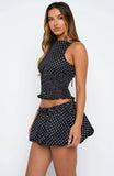 Runaway Heart Mini Skort Black White Polka Dot