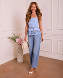 Feldah Stretch Mid Rise Wide Leg Jeans