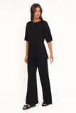Alix Ribbed Knit Set Black