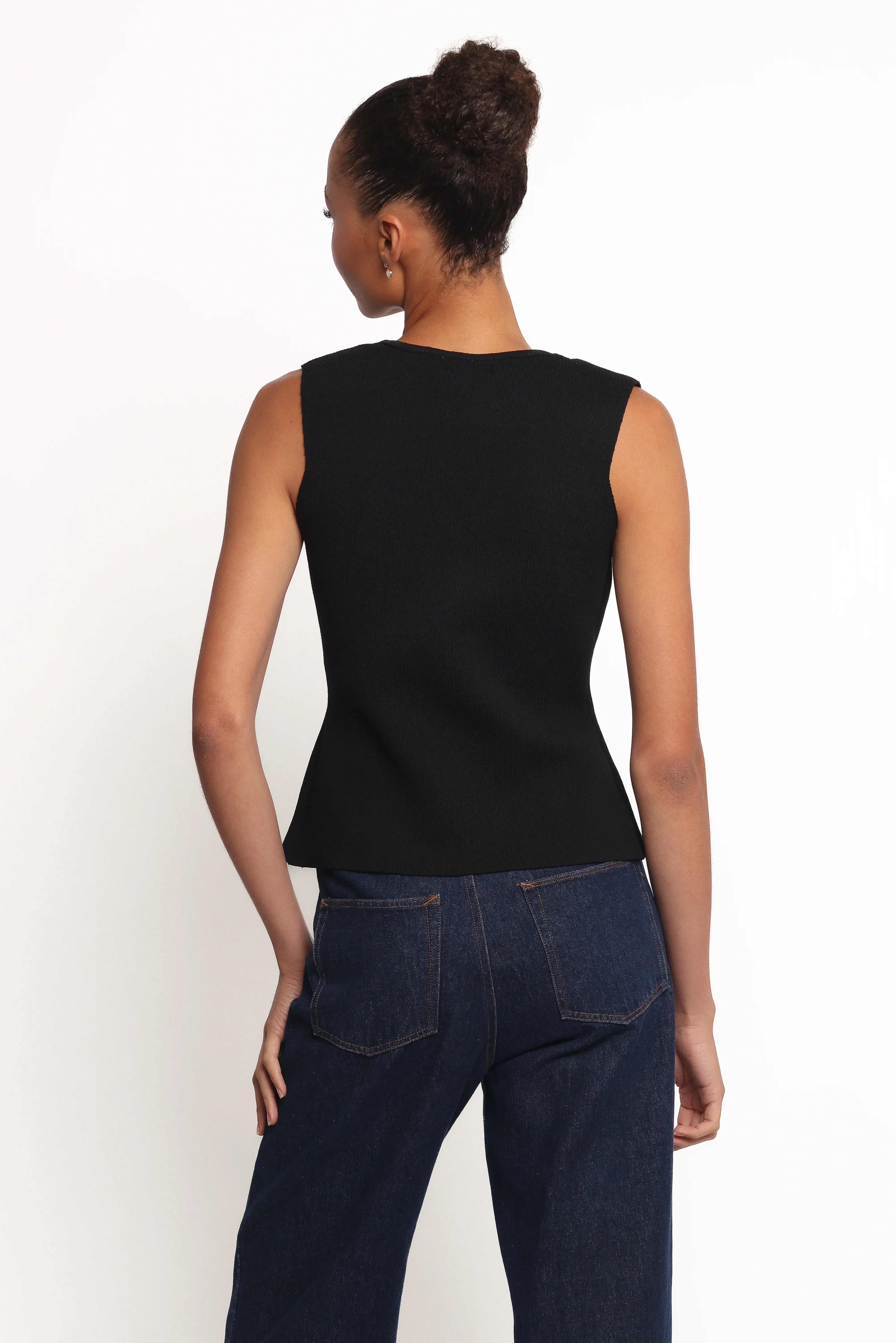Everlee Knit Vest Top Black
