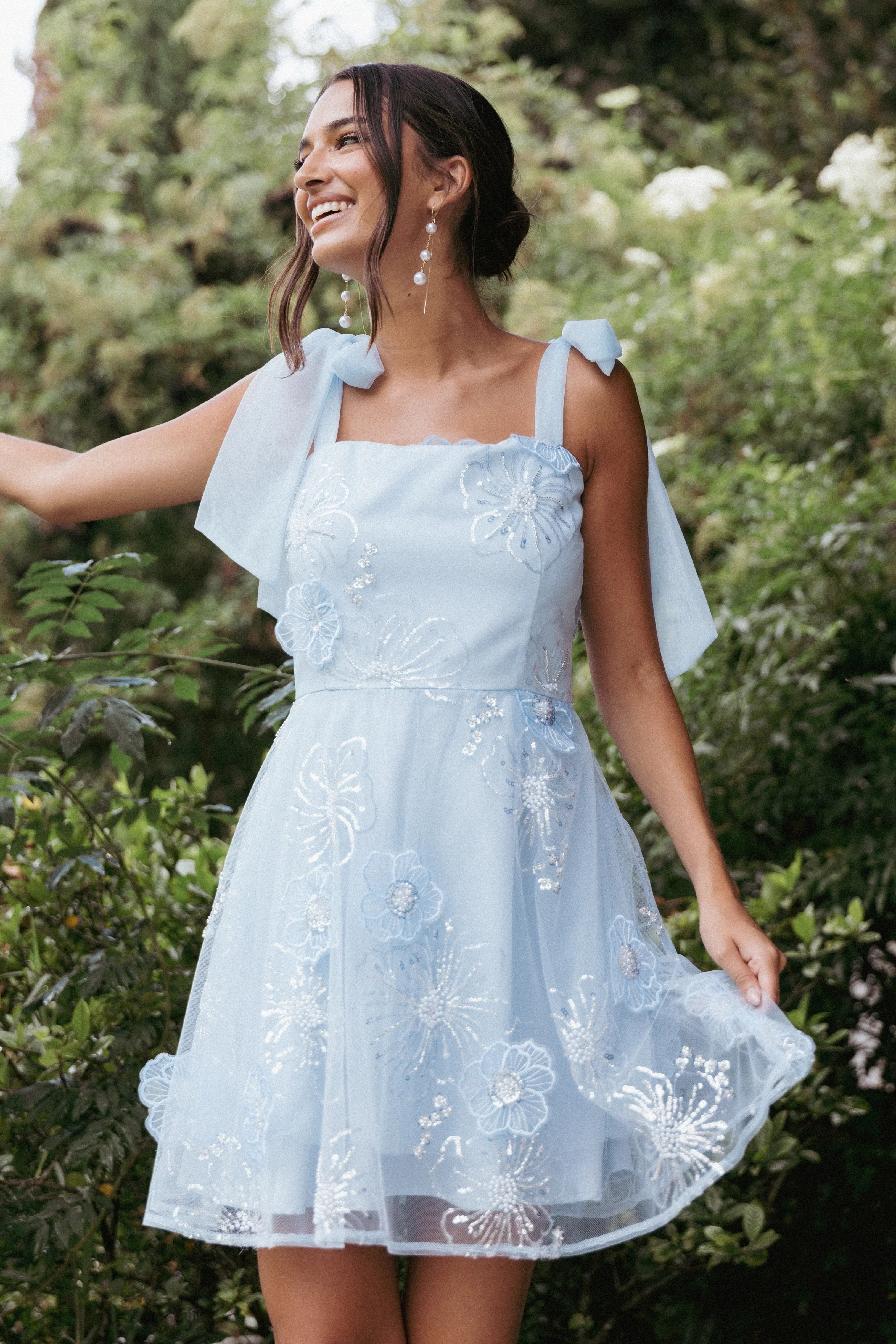 Evangeline Mini Dress Blue