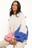 Koda Pattern Knit Sweater White Multi
