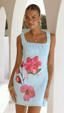 Adley Mini Dress Blue Pink Floral
