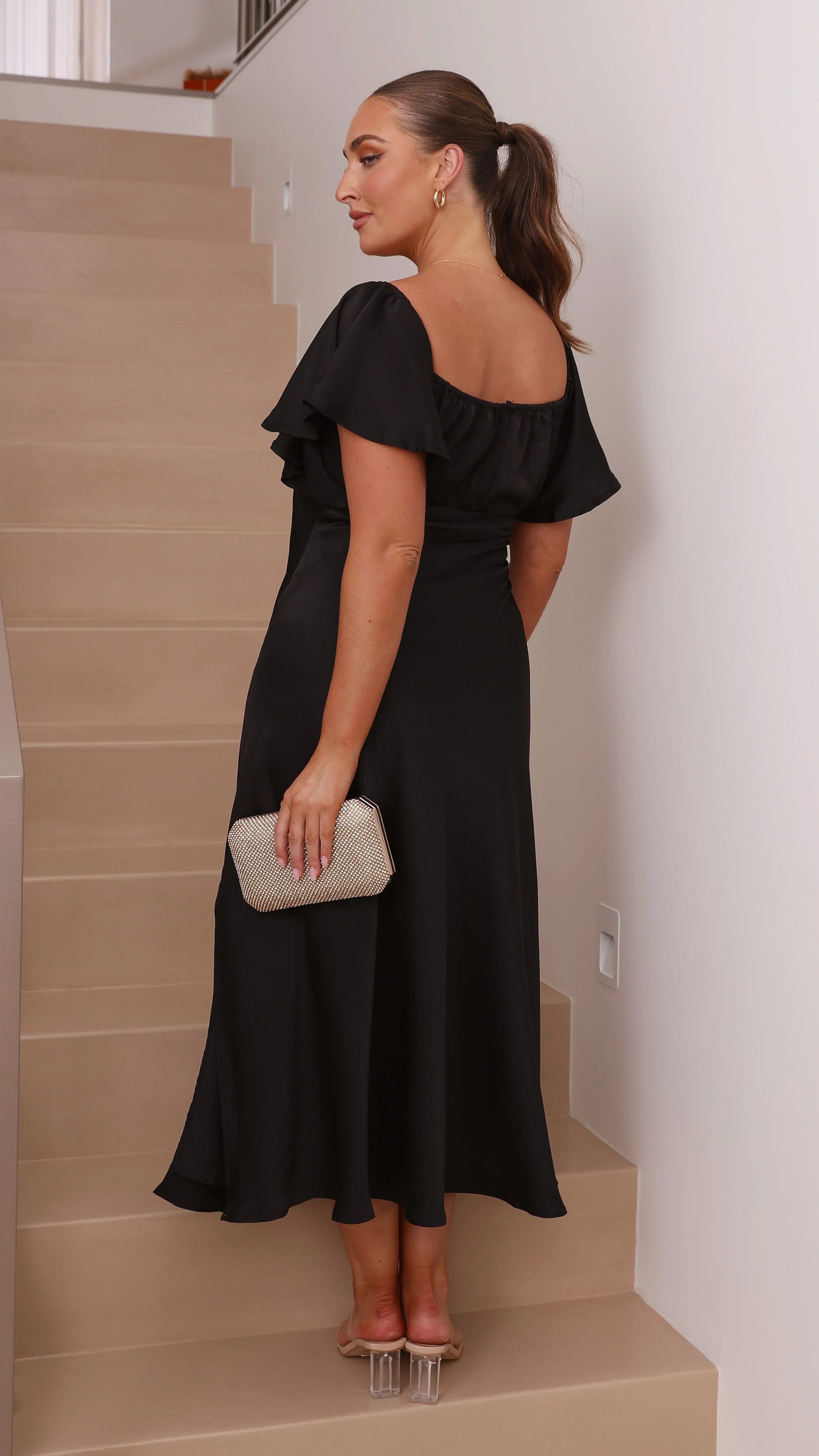 Louisa Midi Dress Black