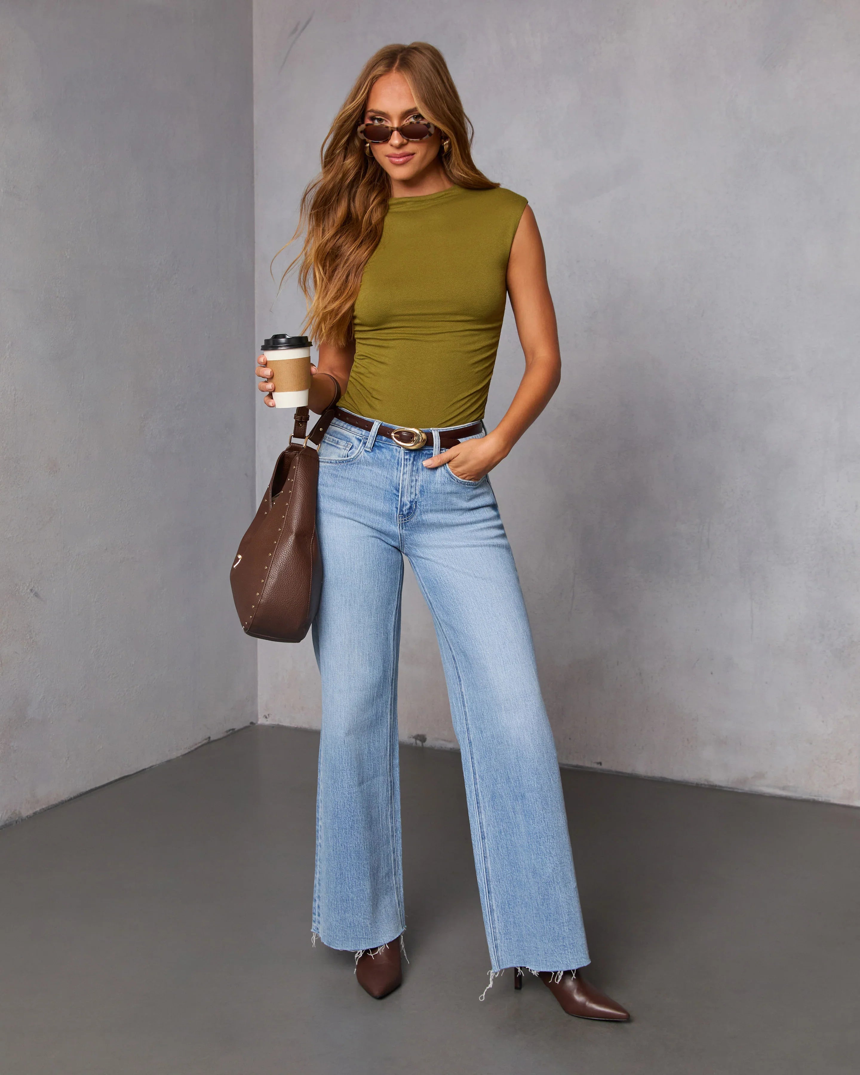 Dylan Cropped Mock Neck Top
