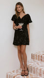 Zinnia Sequins Mini Dress Black Sequins