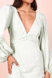 Emilina Long Sleeve Mini Dress Sage