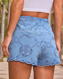 Dewy Solstice Eyelet Denim Shorts