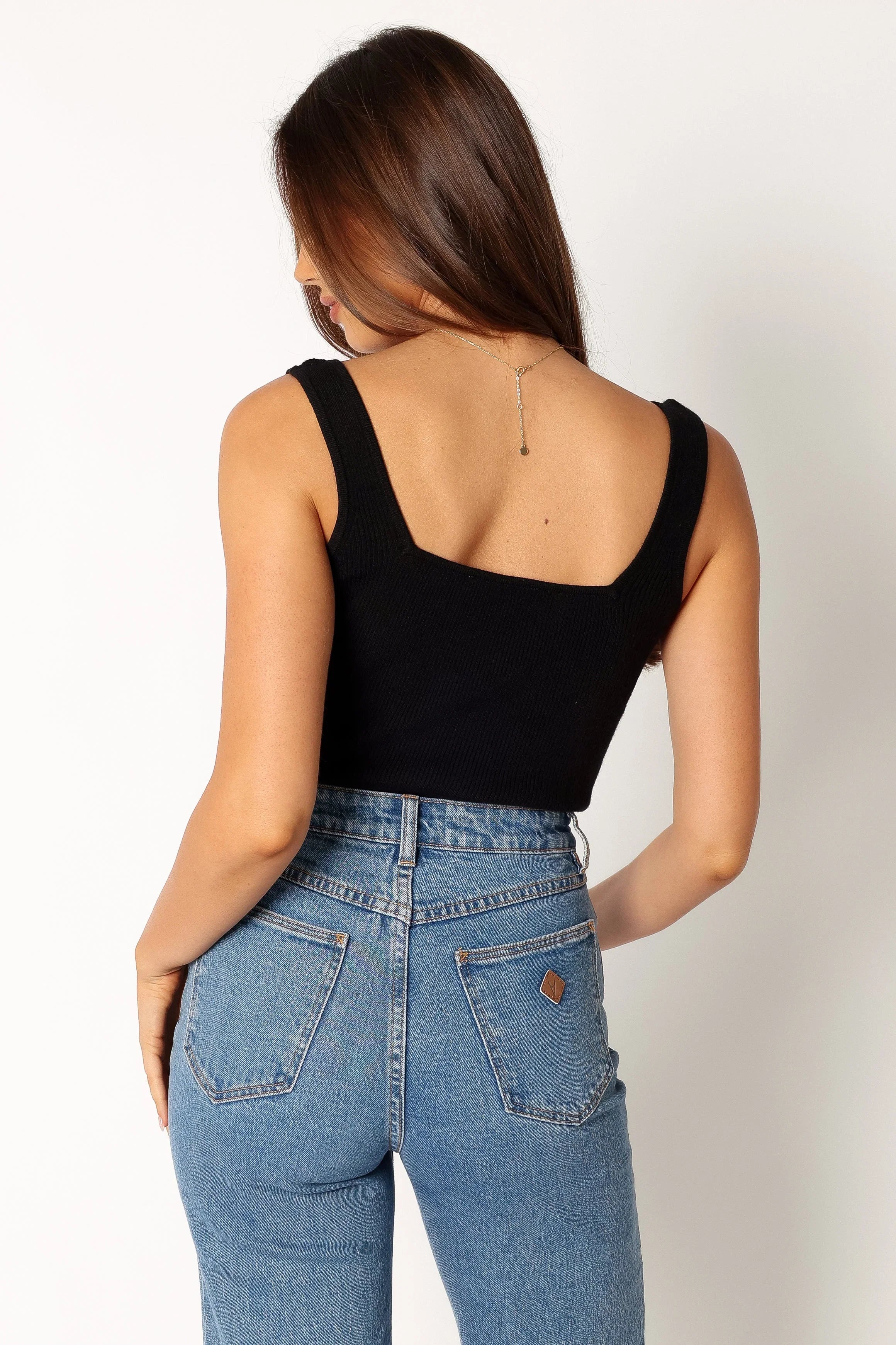 Vicki Rib Tank Black