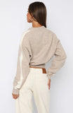 Stripe Me Down Knit Jacket Oat White