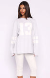 Playing Ball Oversized Long Sleeve Tee Grey Marle