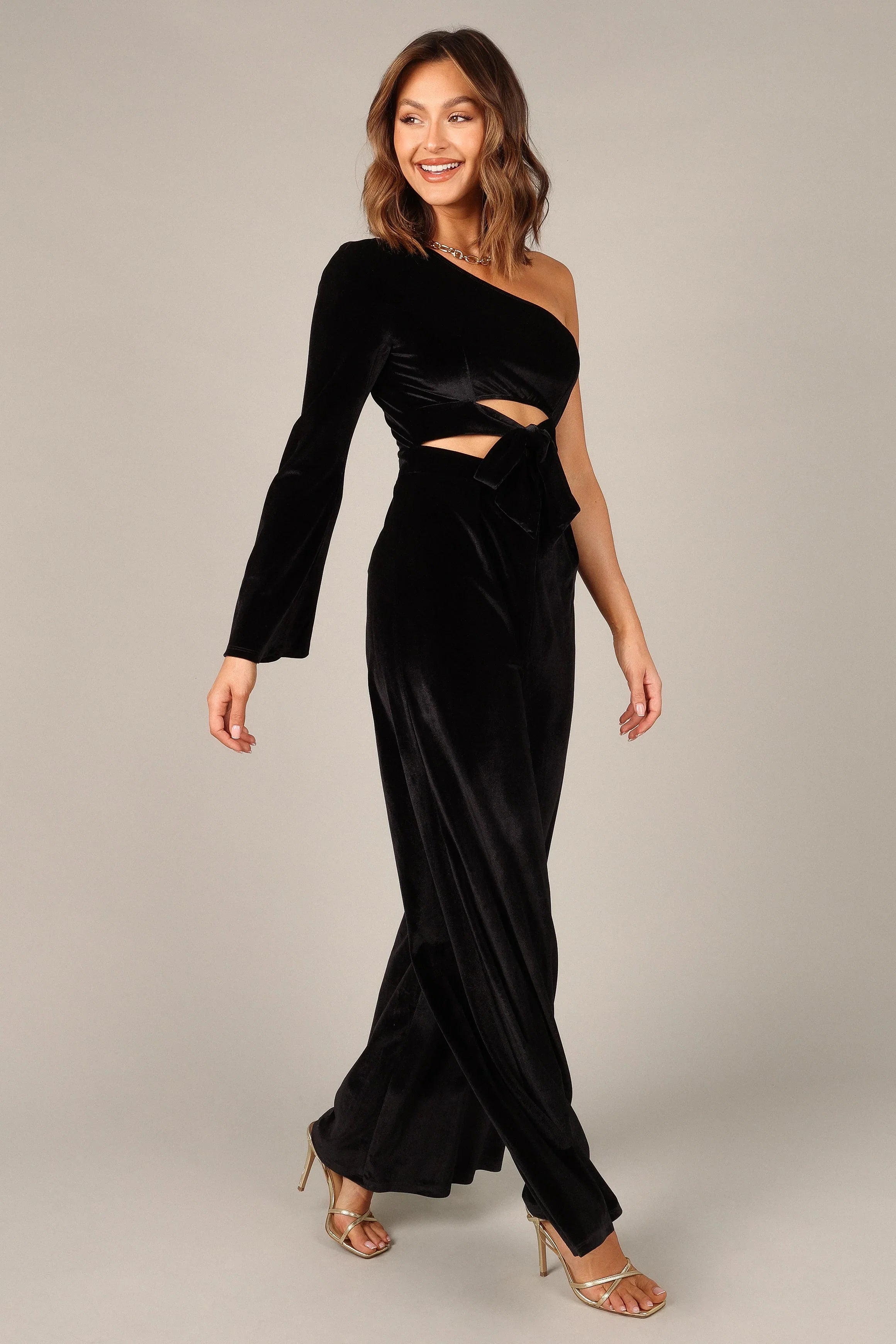 Avery Velvet Jumpsuit Black