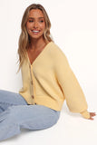 Isabel Button Front Cardigan Yellow