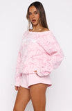 Vol 1 Off Shoulder Printed Sweater Posy Bow