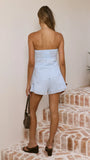 Gia Strapless Top and Shorts Set Blue