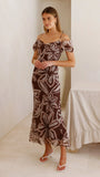 Adrianna Maxi Dress Brown Floral