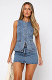 Ill Miss You Denim Top Admiral Blue
