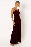 Lexie Velvet Jumpsuit Burgundy