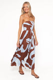 Nesta Maxi Dress Brown Blue