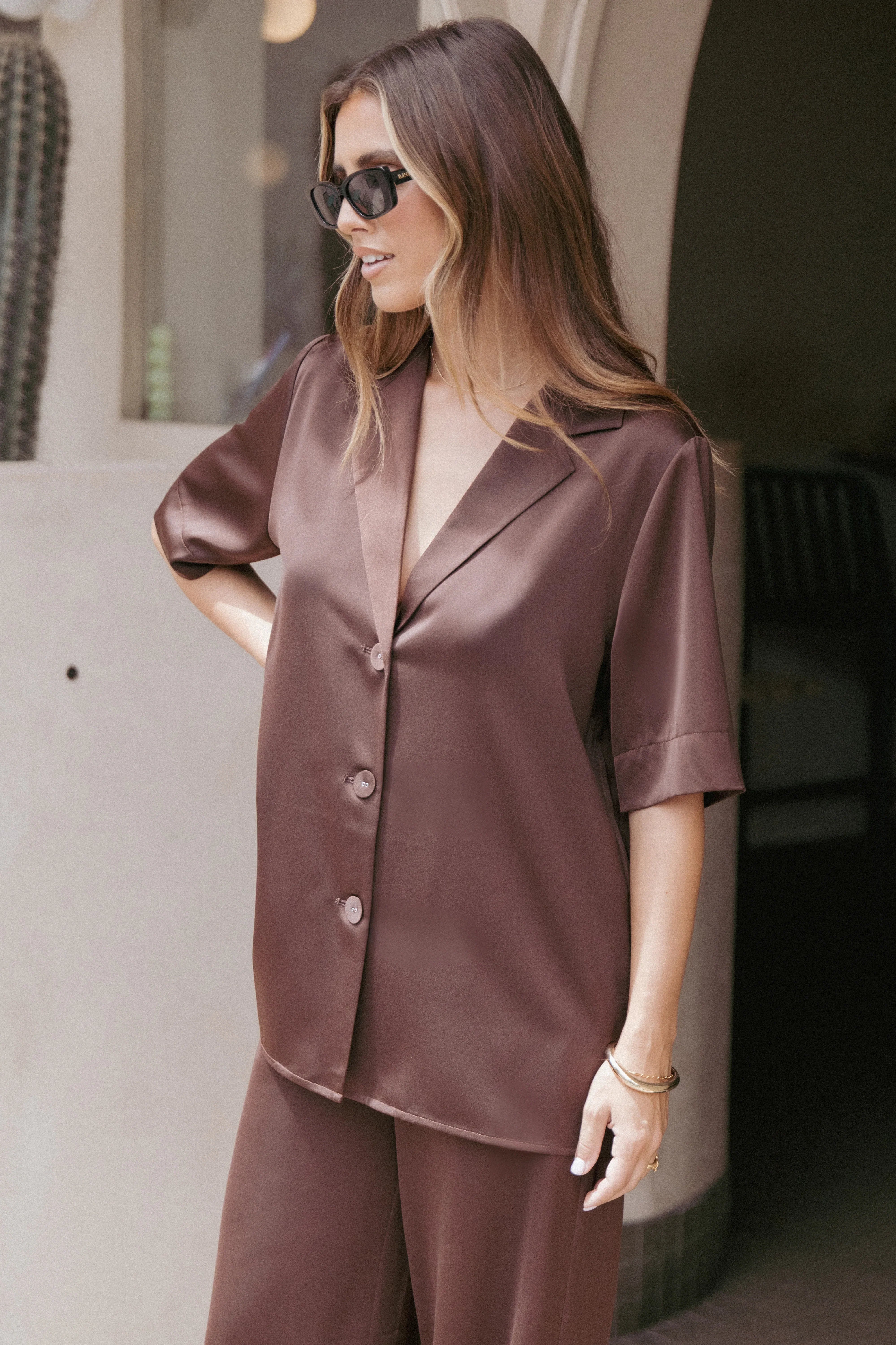 Arryn Short Sleeve Shirt Chocolate Brown