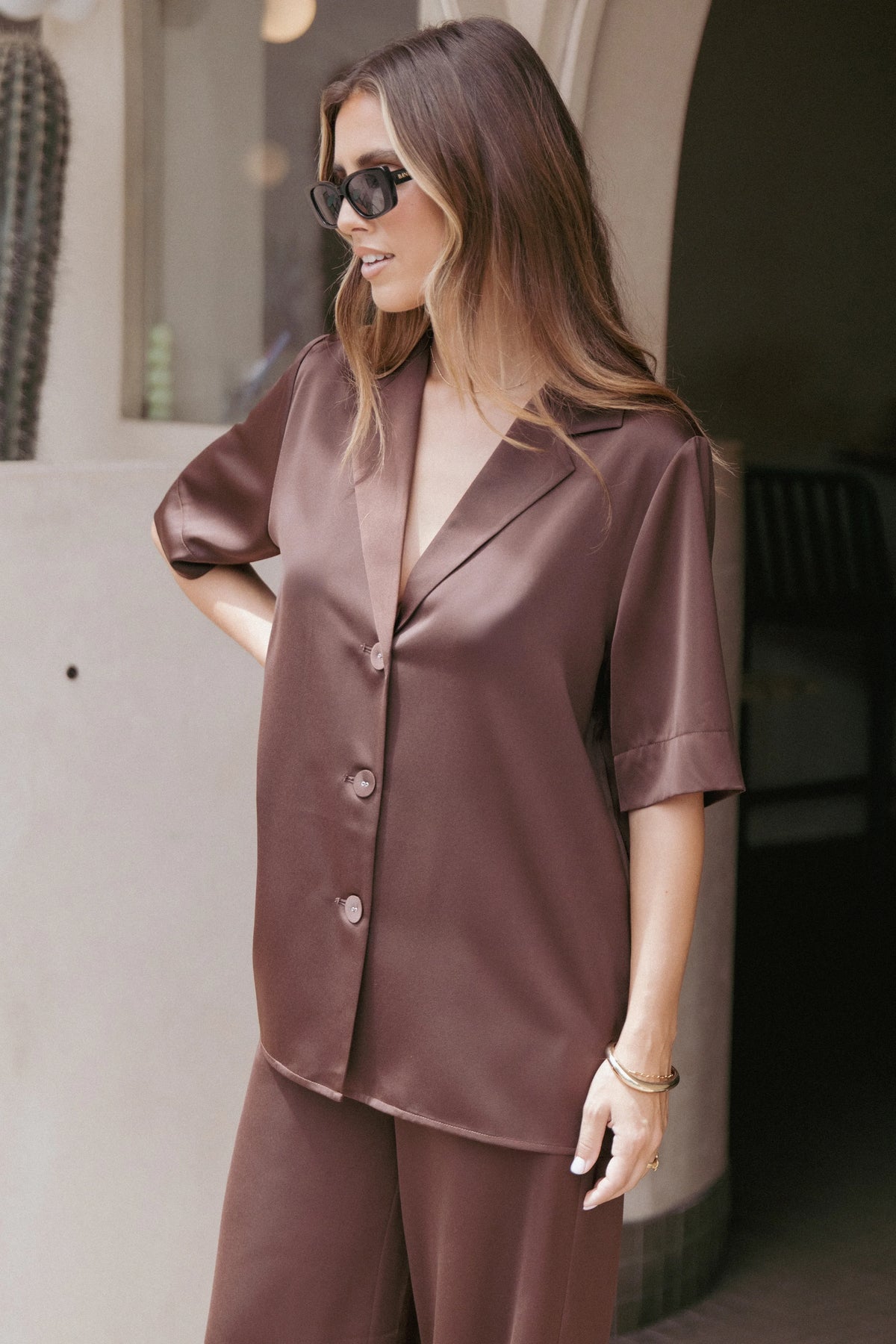 Arryn Short Sleeve Shirt Chocolate Brown