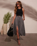 Willow Wander Waist Tie Midi Skirt