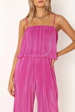 Jillian Plisse Jumpsuit Orchid