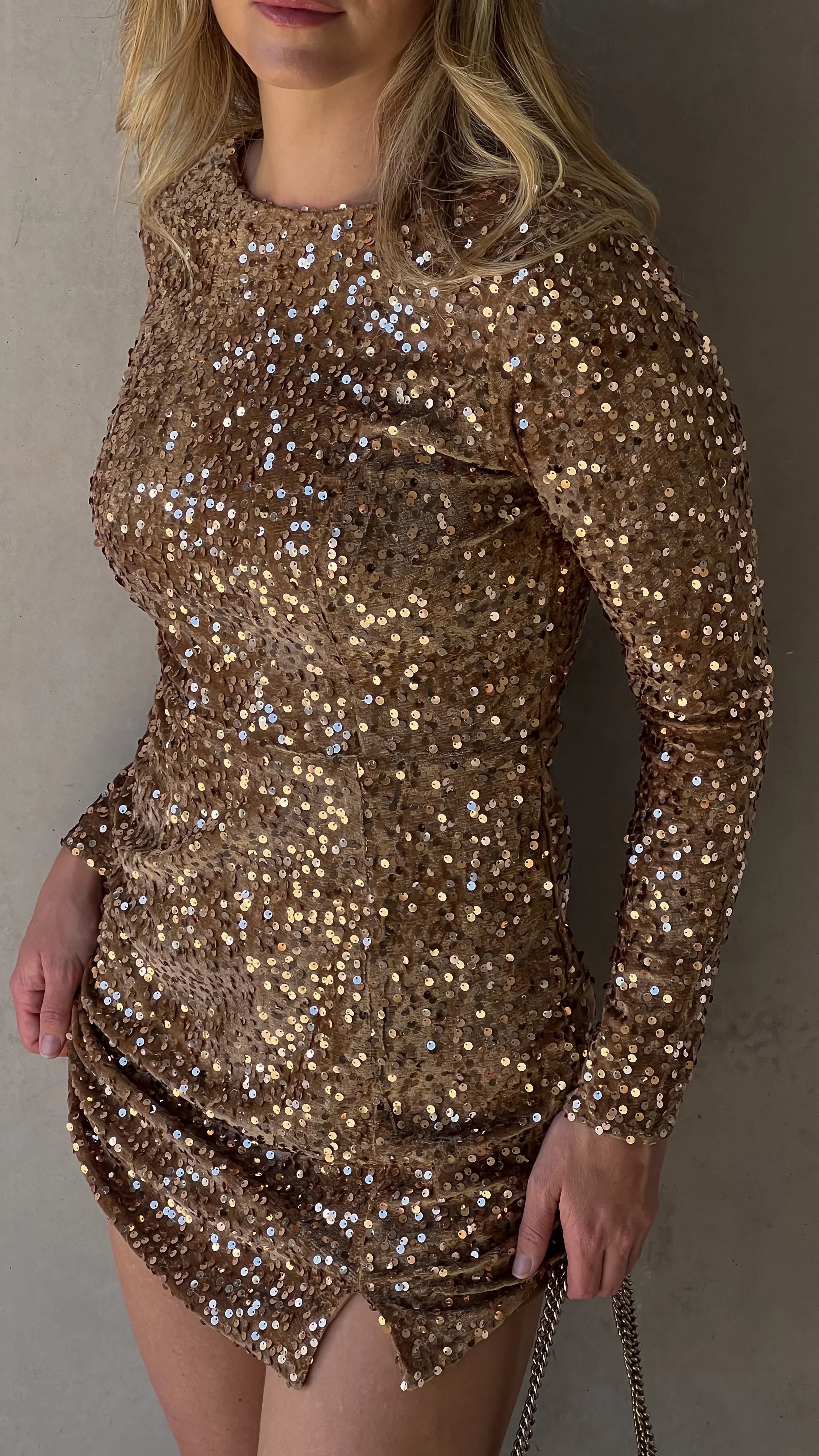 Felicia Mini Dress Gold